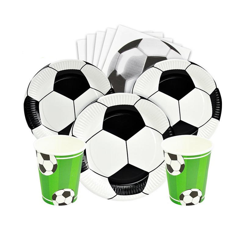 Football Birthday Paper Tableware Set