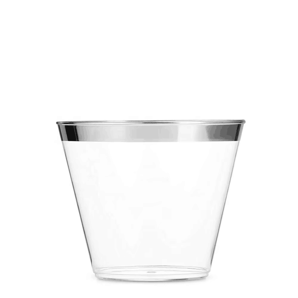 Silver Rimmed 9oz Tumbler